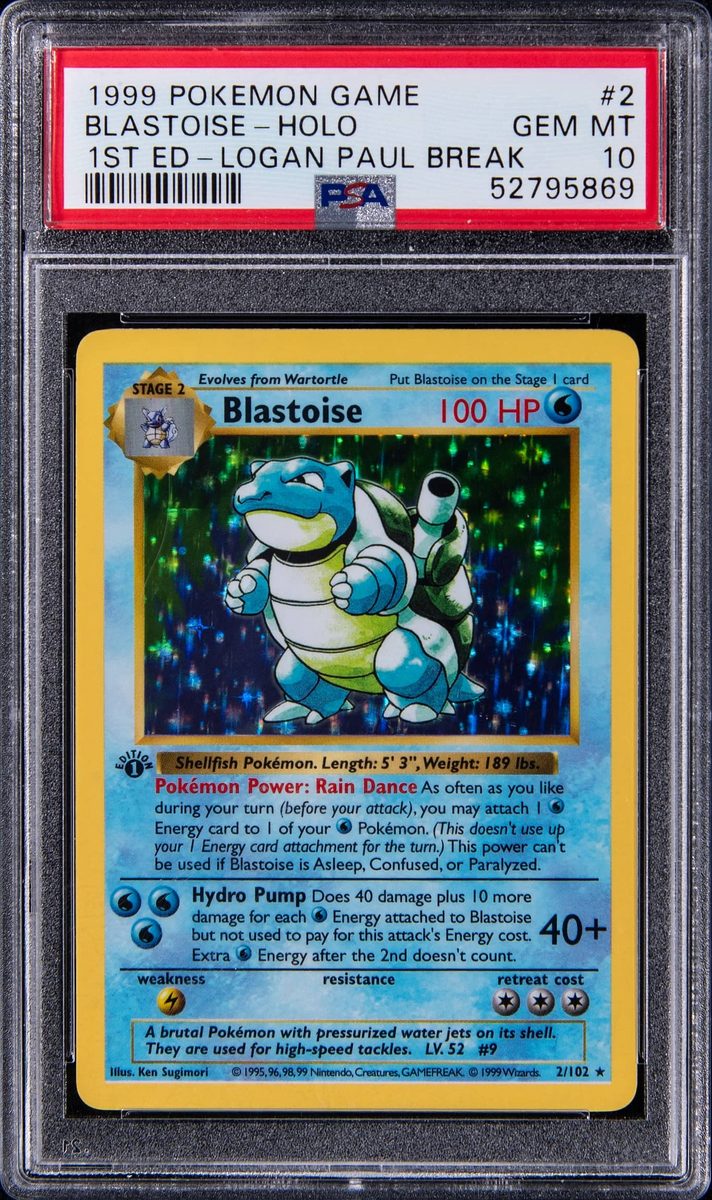 1999 Base Set Blastoise Holo PSA 10